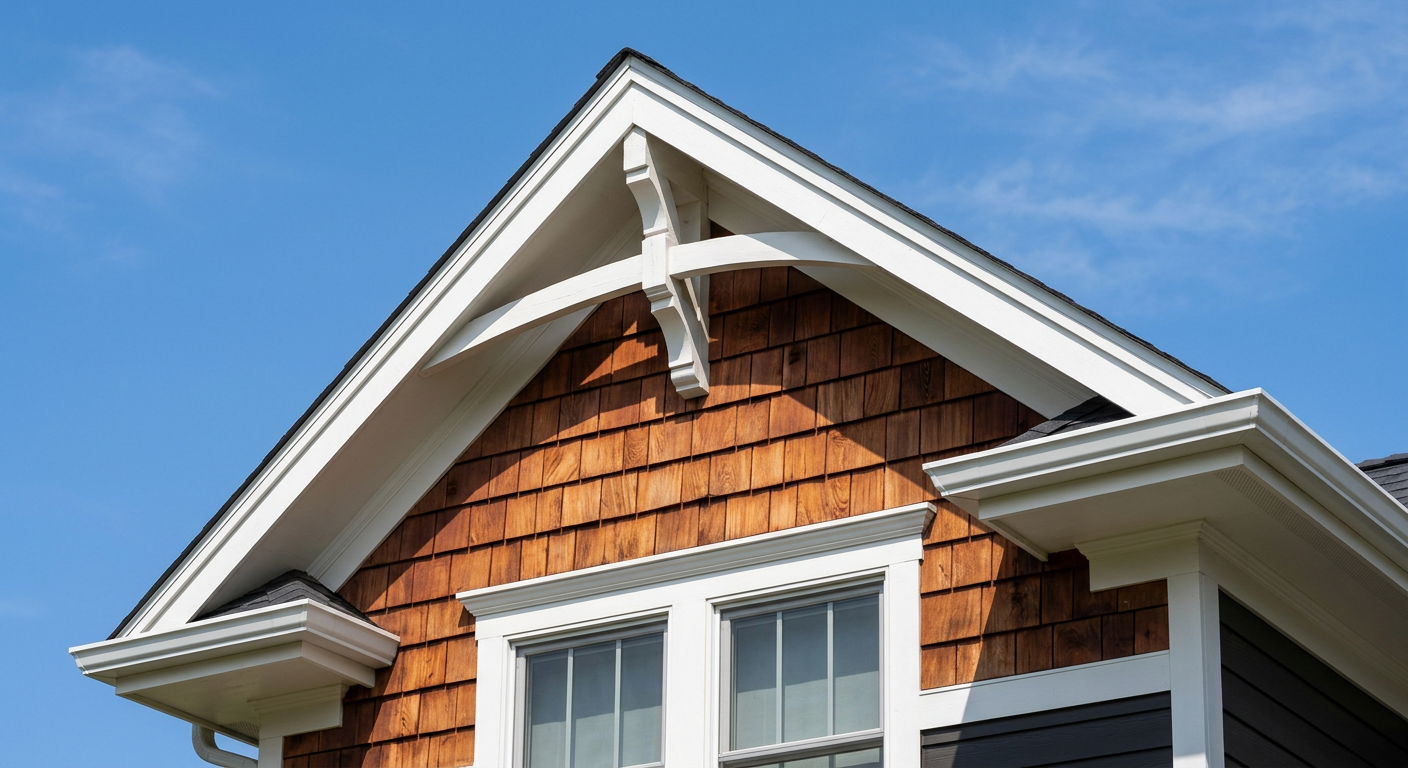 Cedar shake siding gable detail
